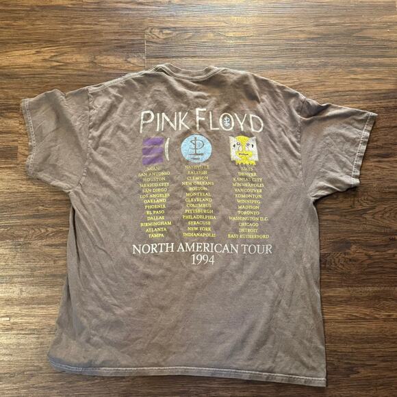 Pink Floyd Division Bell 1994 Tour Reprint Band Tee XL Brown - Picture 4 of 5